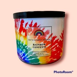 Rainbow confetti 3wick candle bbw